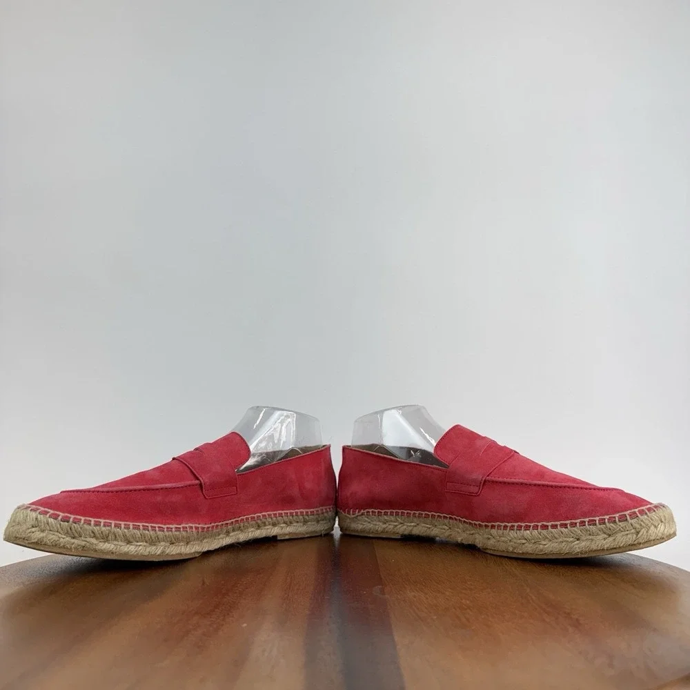 Womens Bougeotti Hot Pink Suede Casual Espadrille Penny Loafers Shoes Size EU 42